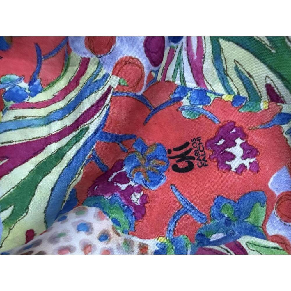 Carlos Falchi Colorful Drawstring Bag with Multicolor Pattern - Picture 5 of 5